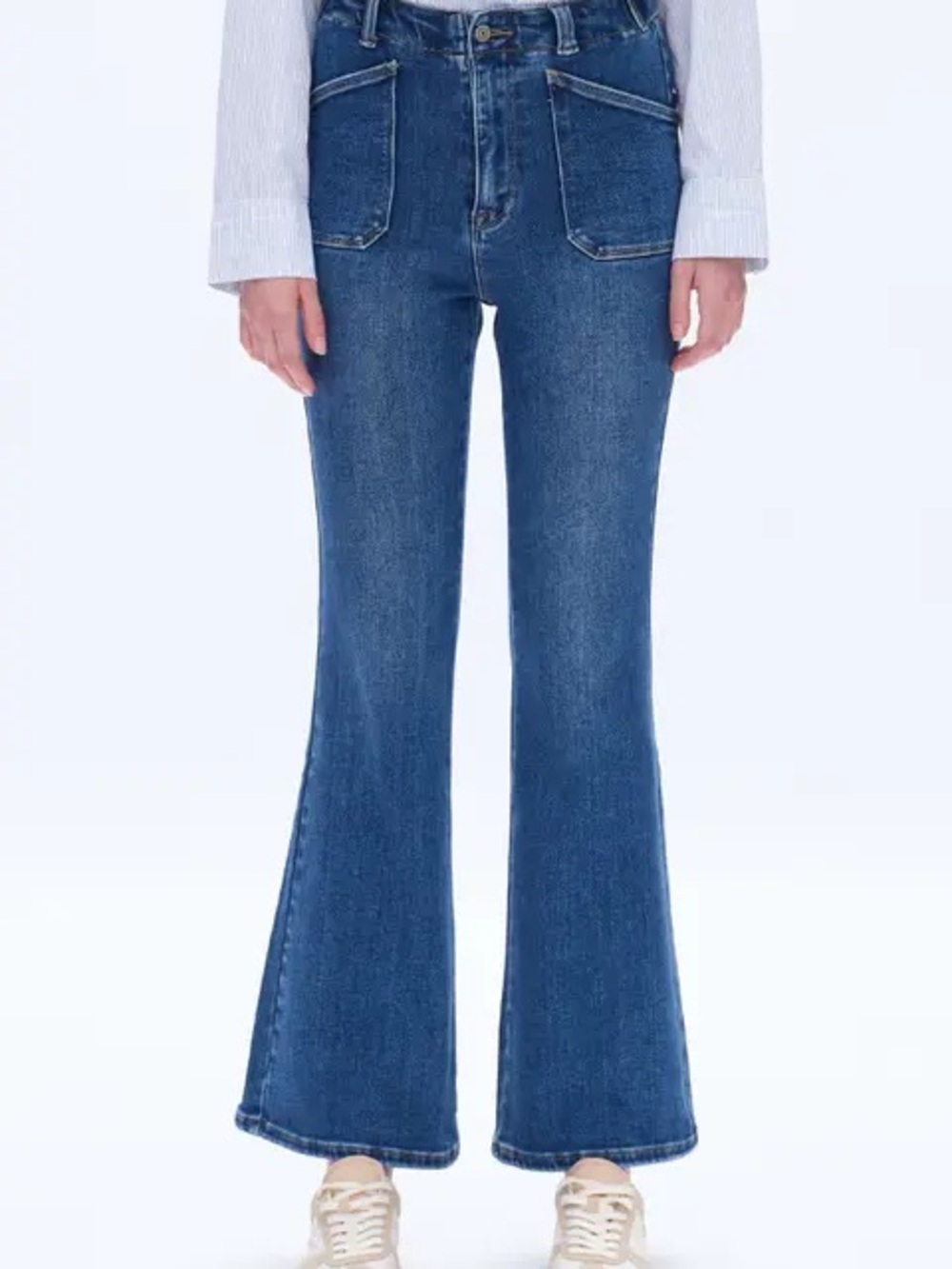 Bayeas High-Rise Flare Jeans in Blue - Starlight